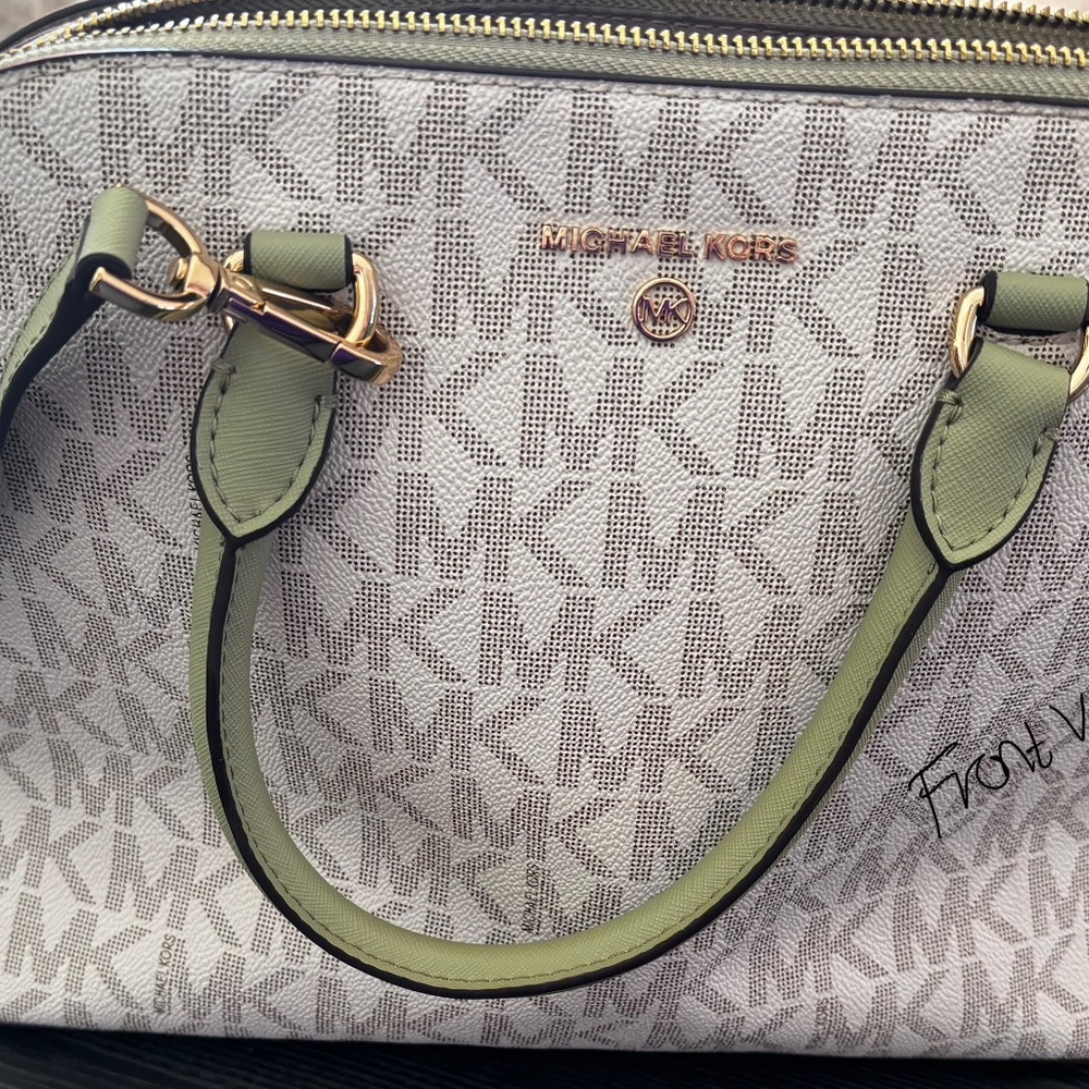 Sage green & cream mk handbag